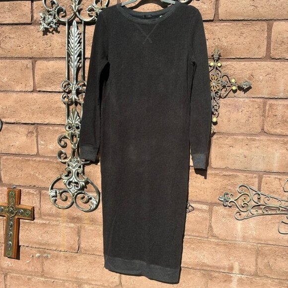 ATM Anthony Thomas Malillo Sweatshirt Dress Maxi Gray Size Small Long Sleeve - Picture 1 of 11